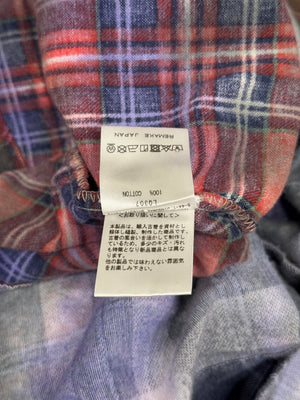 Rebuild By Needles 7-cuts flannel patch plaid shirt