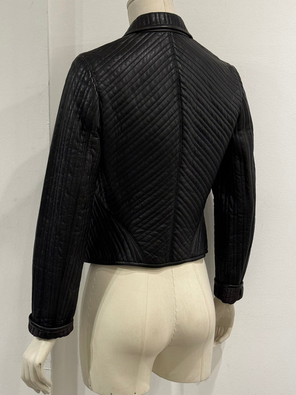 1990s Loewe paneled cropped leather jacket