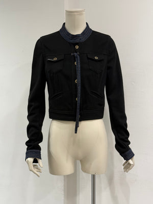 2000s Dolce & Gabbana denim trim cropped jacket