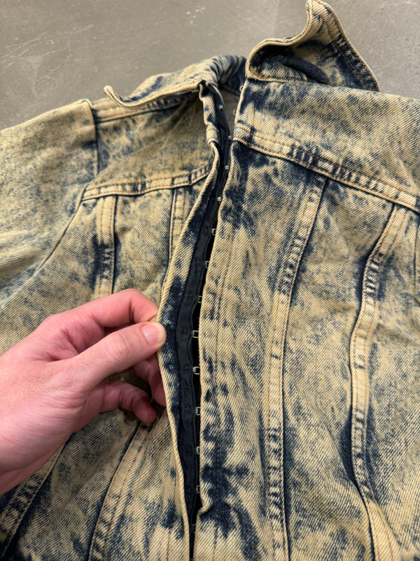2000s Roberto Cavalli dyed faded denim jacket