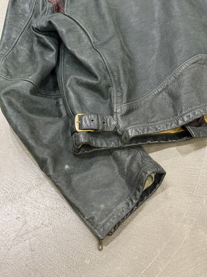 1990s Armani double breasted aviator leather jacket