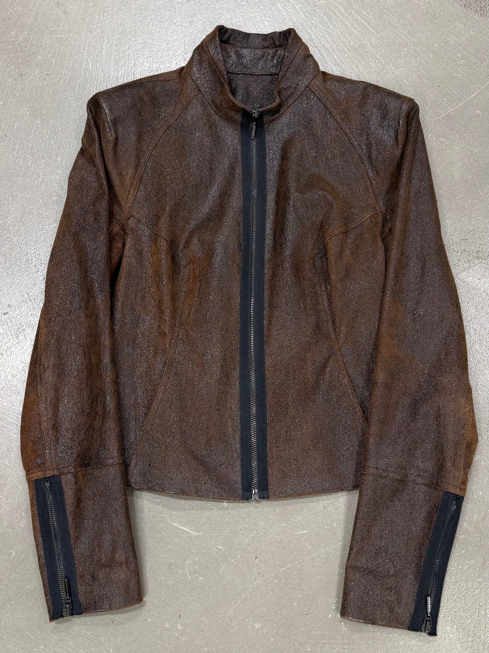 2000s Plein Sud distressed leather jacket