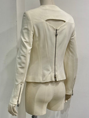 2000s Gianni Versace back zip structured paneled jacket