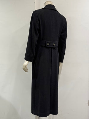 1990s Dolce & Gabbana grey wool double-breasted long coat