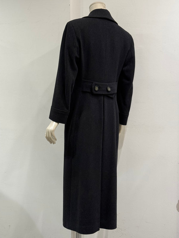 1990s Dolce & Gabbana grey wool double-breasted long coat