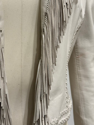S/S2002 Gianni Versace runway fringe leather jacket