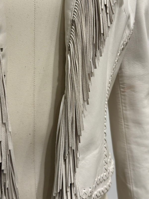 S/S2002 Gianni Versace runway fringe leather jacket