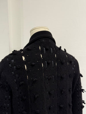 A/W2004 Christian Dior laced studded maxi wool coat