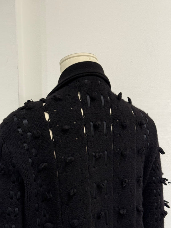 A/W2004 Christian Dior laced studded maxi wool coat