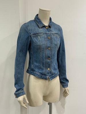 200s Roberto Cavalli distressed denim jacket