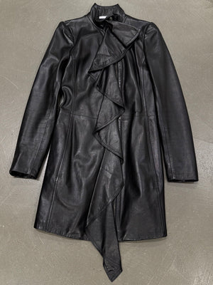A/W2003 Yves Saint Laurent by Tom Ford ruffled leather coat