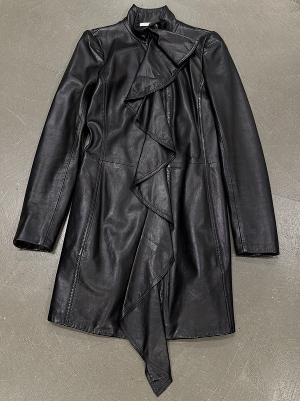 A/W2003 Yves Saint Laurent by Tom Ford ruffled leather coat