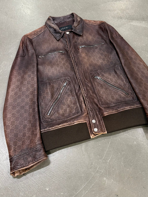2010s Gucci "Guccissima" monogram leather jacket