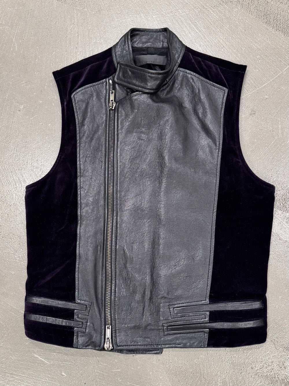 A/W2015 Haider Ackermann runway leather and velour vest