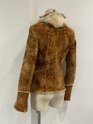 F/W2004 Roberto Cavalli shearling jacket with fur collar
