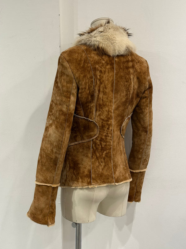 F/W2004 Roberto Cavalli shearling jacket with fur collar