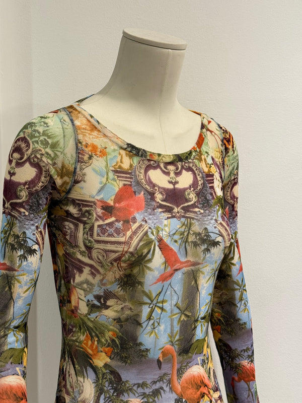 S/S1999 Jean Paul Gaultier flamingo tropical dress