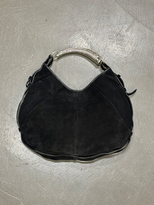 2002 Yves Saint Laurent Mombasa black suede bag