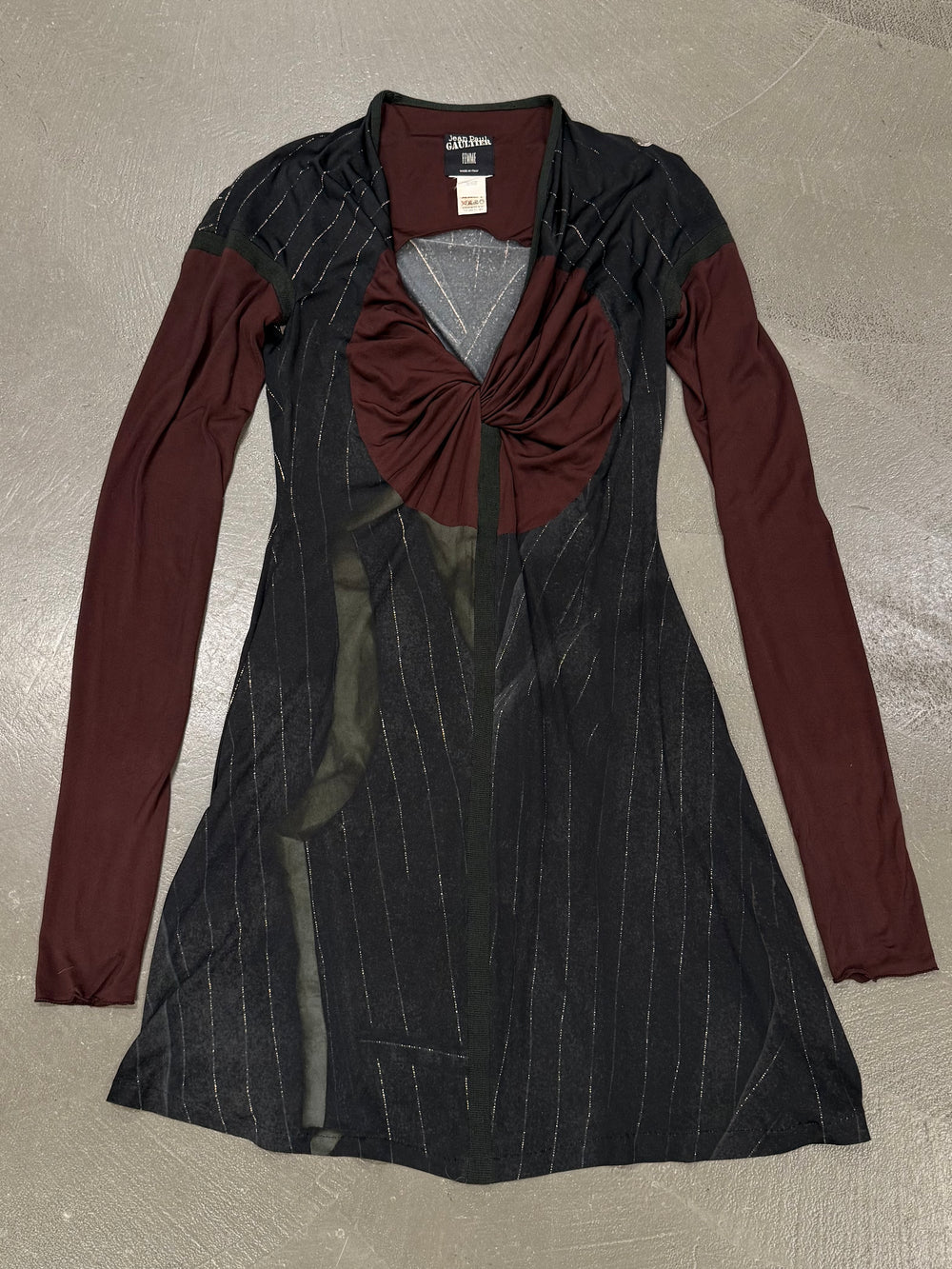 2000s Jean Paul Gaultier patchwork twist-front dress