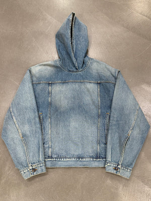 2022 Balenciaga denim hooded anorak jacket