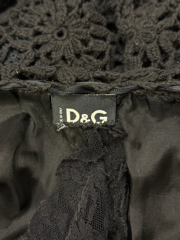 2000s Dolce & Gabbana crochet lace two piece set