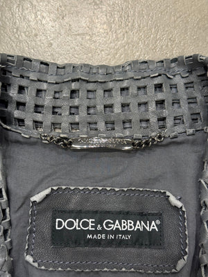 S/S2012 Dolce & Gabbana runway laser cut leather blazer