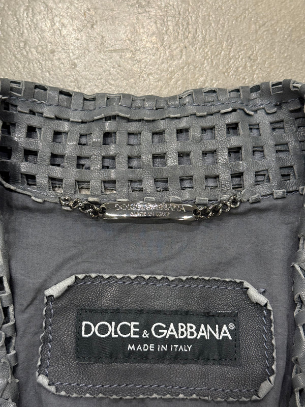 S/S2012 Dolce & Gabbana runway laser cut leather blazer