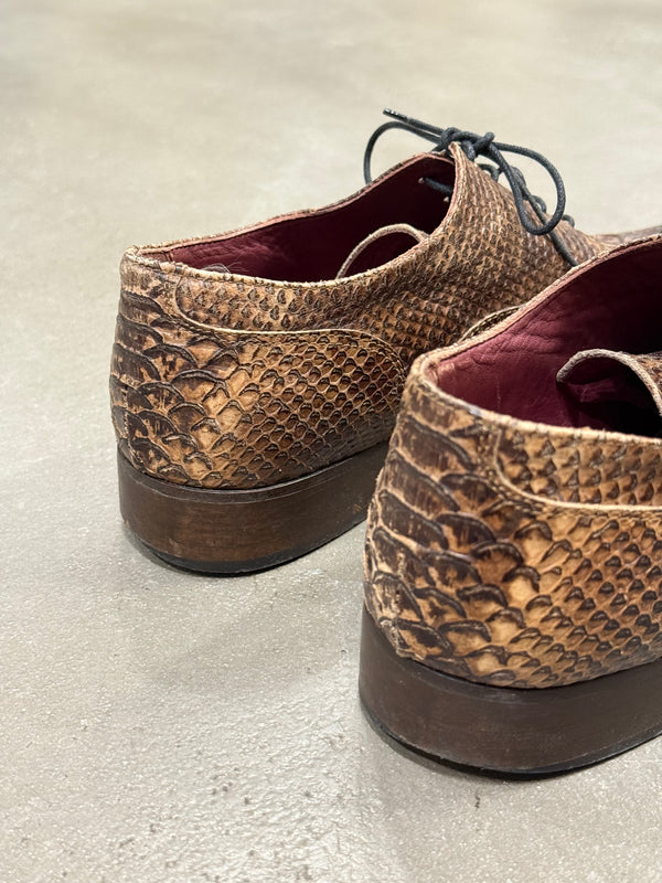 2000s Dolce & Gabbana printed leather derby shoes