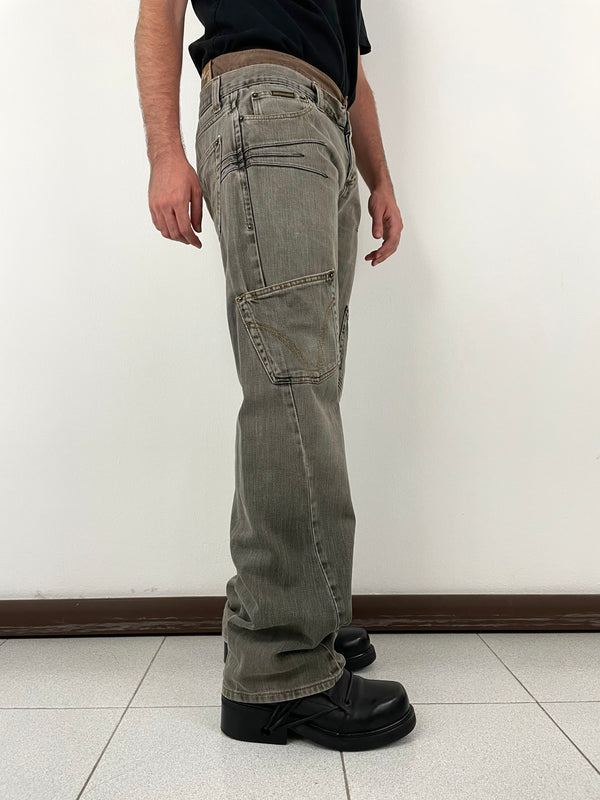 AW2003 D&G double waisted asymmetrical pockets denim