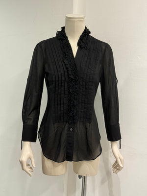2000s Dolce & Gabbana sheer ruffled shirt