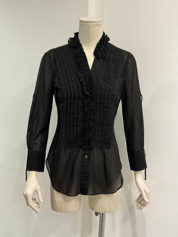 2000s Dolce & Gabbana sheer ruffled shirt