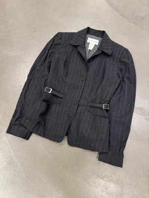 1990s Mugler pinstripe light blazer jacket