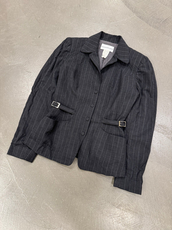 1990s Mugler pinstripe light blazer jacket