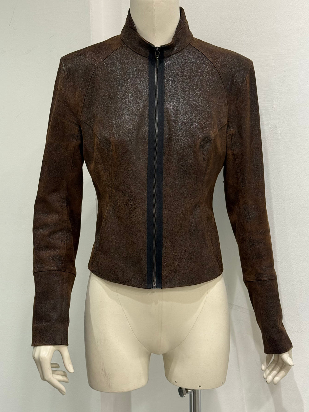 2000s Plein Sud distressed leather jacket