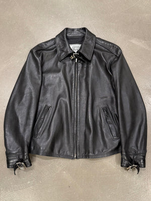 1990s Gianni Versace leather jacket with padlock hardware detail