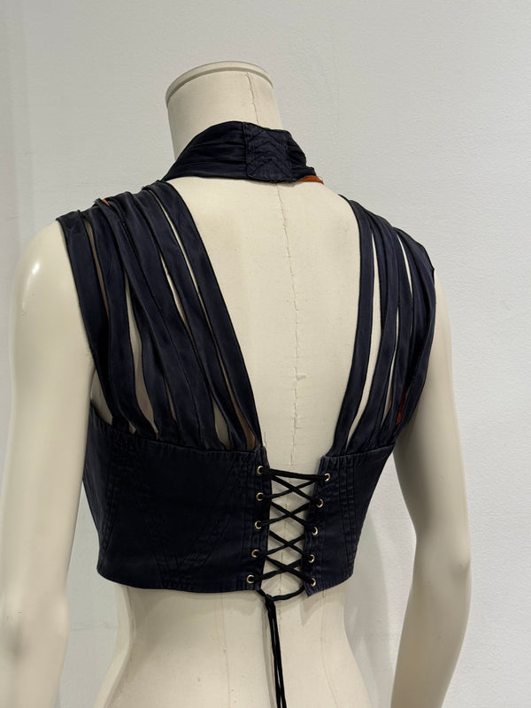 S/S1989 Jean Paul Gaultier iconic cone bra corset with shoulder straps