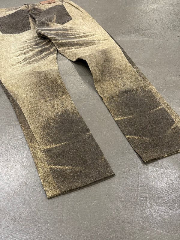 2000s Cavalli faded effect print jeans
