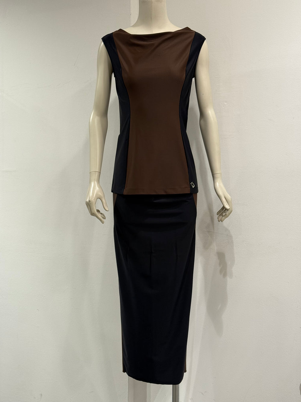 2000s Fendi stretch top and long skirt set