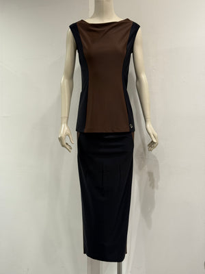 2000s Fendi stretch top and long skirt set
