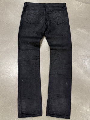 2020 Saint Laurent D18 slim fit coated denim