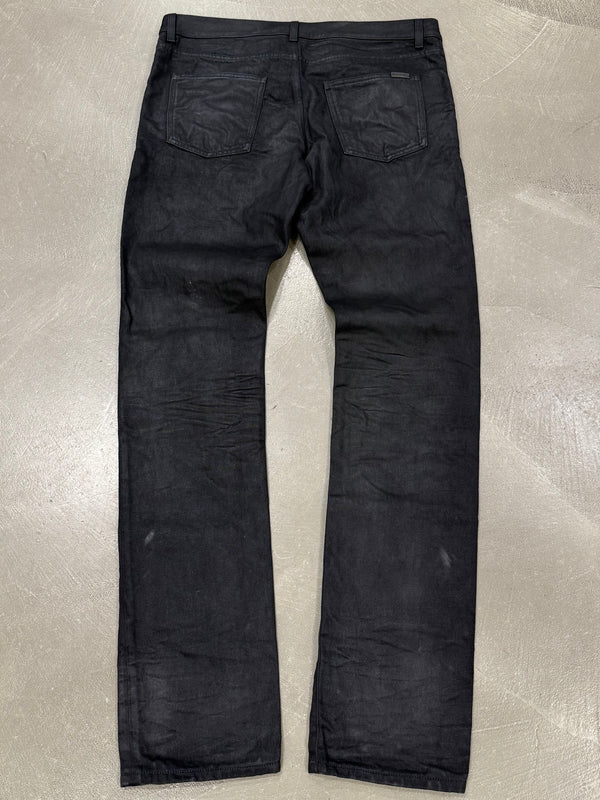 2020 Saint Laurent D18 slim fit coated denim