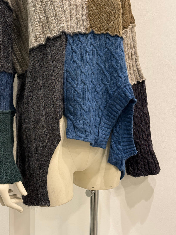 1994 Dolce & Gabbana “Le Maglie” runway patchwork reconstructed knit cardigan