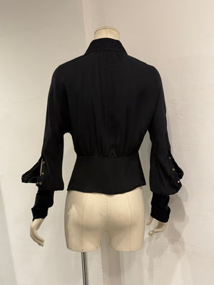 A/W2003 Gucci by Tom Ford grommet choker bondage blouse