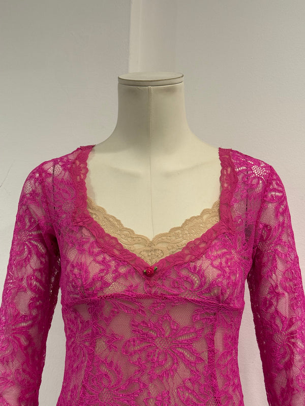 2000s Dolce & Gabbana lace double layer blouse