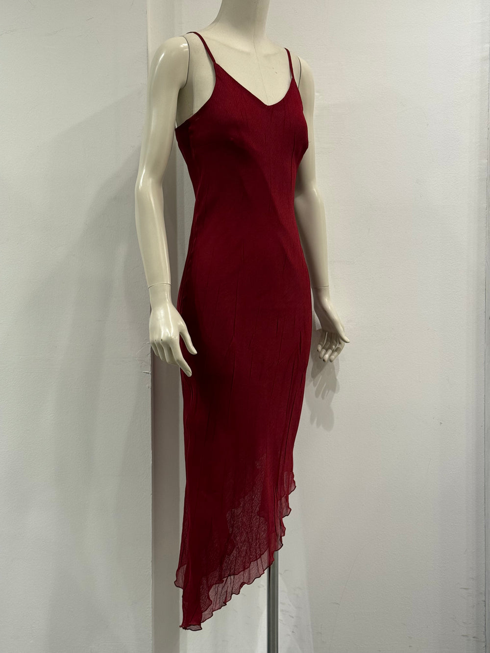 2000s Cavalli wrinkle red dress