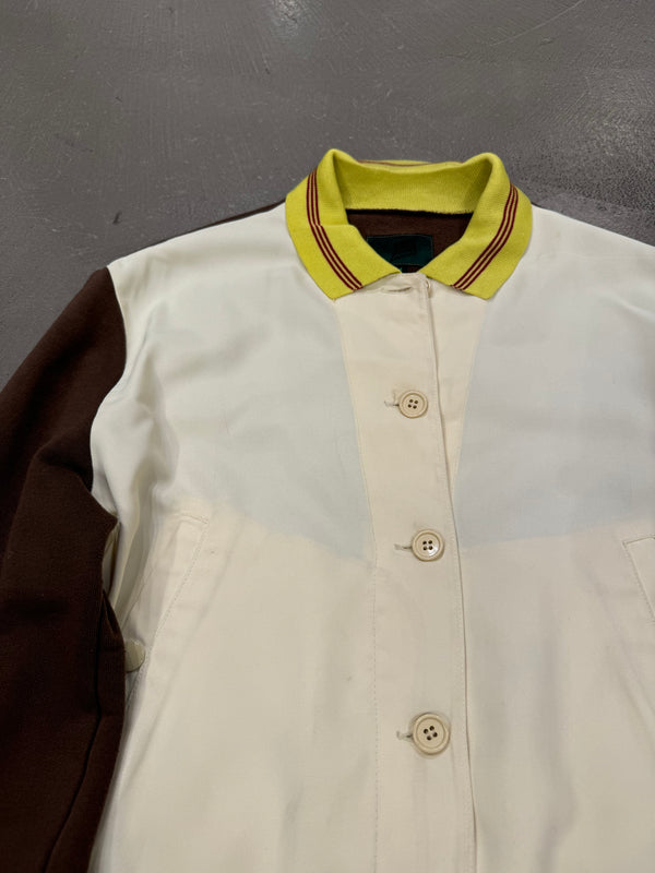 1990s Jean Paul Gaultier Junior cropped hybrid college jacket