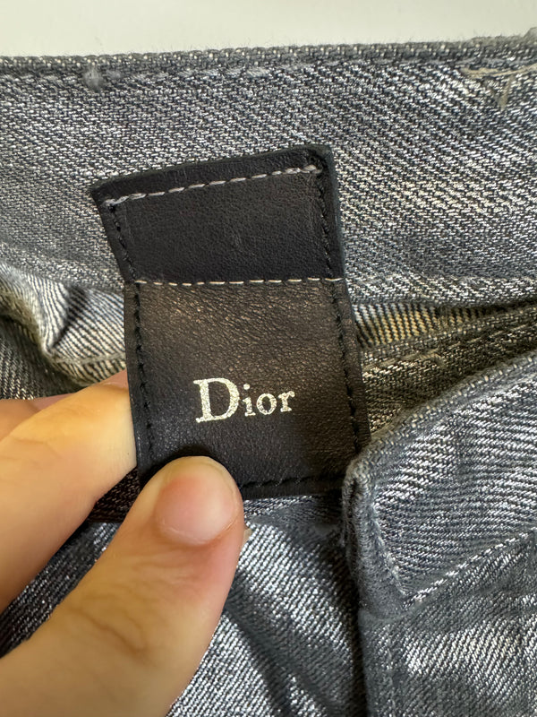 AW2006 Dior Homme by Hedi Slimane "Radioactive“ Metallic Waxed Jeans