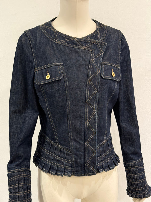S/S2004 Gucci paneled biker denim jacket