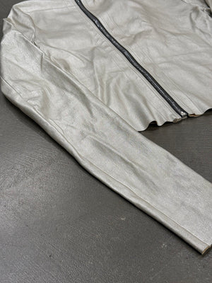 S/S2022 Rick Owens “Fogachine” silver stretchy leather jacket