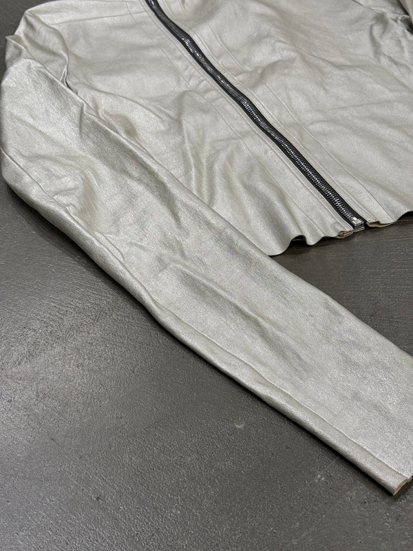 S/S2022 Rick Owens “Fogachine” silver stretchy leather jacket